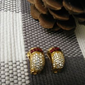 Women's Vintage earrings 80s clip ons Valentine's gift SALE Christine Dior